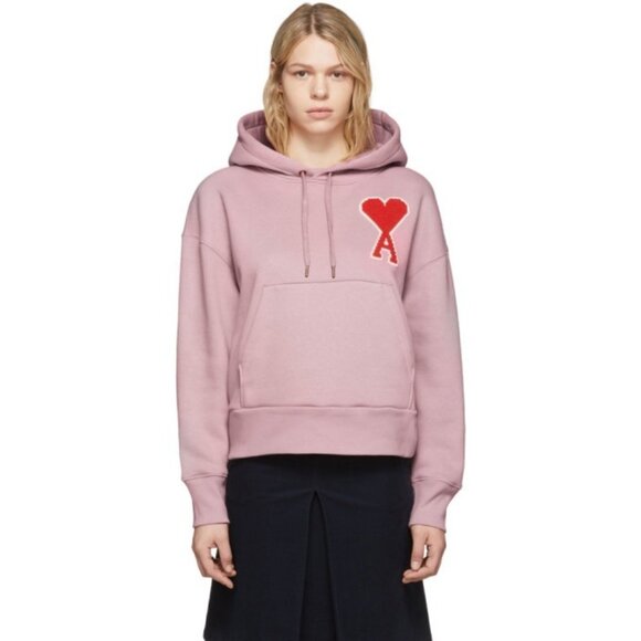 Rare AMI Paris Heart Logo Hoodie Rose Pink | Size M |‎ French Streetwear - Picture 1 of 6